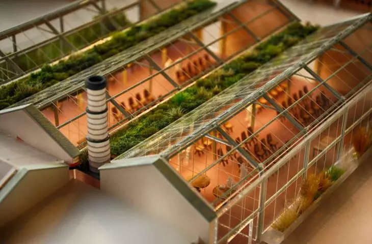 Mock-up of greenhouse buildings