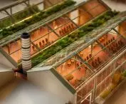 Mock-up of greenhouse buildings