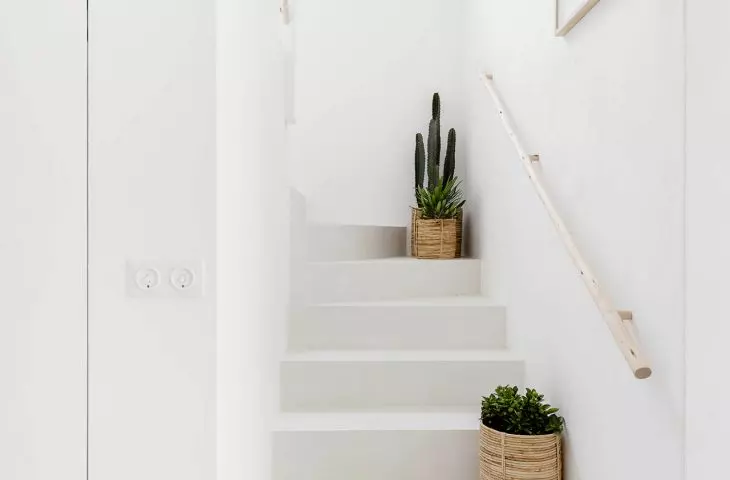 white staircase