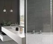 Black, gray and white bathroom colors