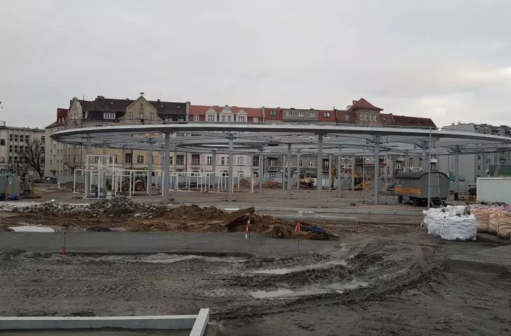 Lazarski Market under reconstruction - view from the west.