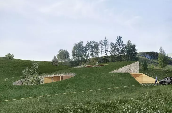 Pomysłem było jak największe zintegrowanie budynku z krajobrazem