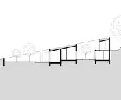 House in the landscape, cross-section
