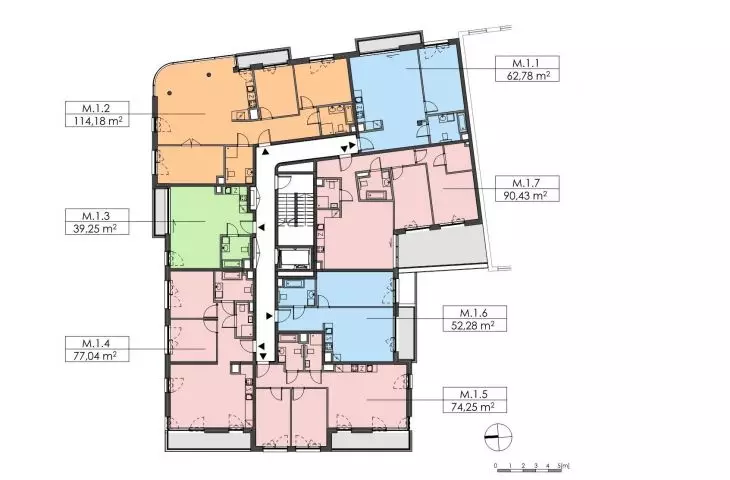 Kashubian Square residence, second floor plan