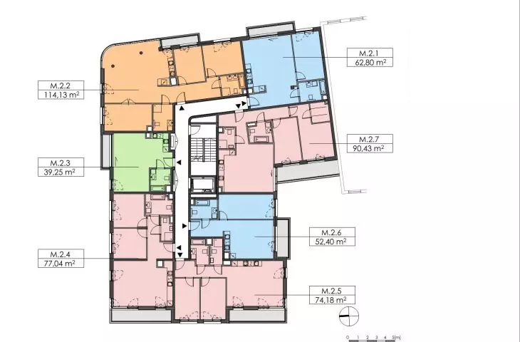 Kashubian Square residence, second floor plan