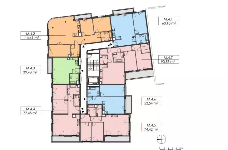 Kashubian Square residence, fourth floor plan