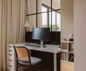 Study separated from living room 