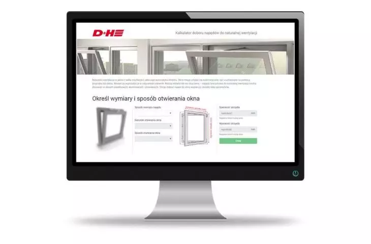 Calculator for selecting drives for natural ventilation (VCD and CDC systems)
