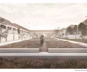 Visualization of the interior of the quarter, parallel to Dembowskiego Street