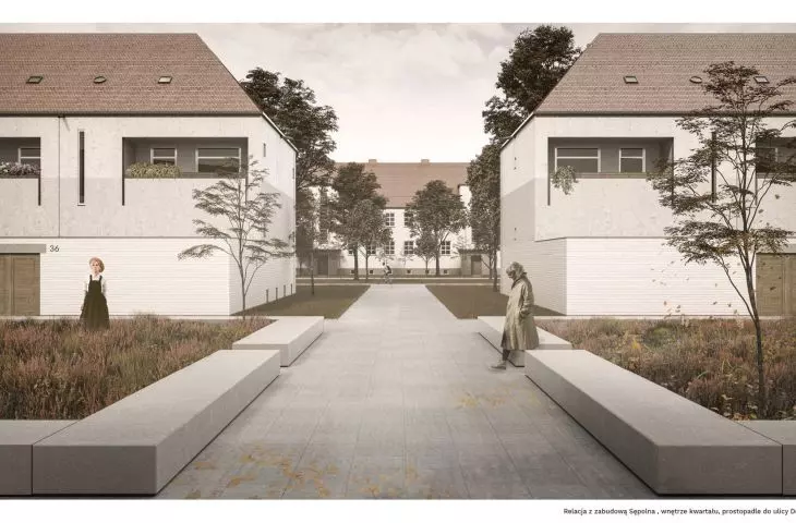 relationship with the development of Sepolna, the interior of the quarter perpendicular to Dembowskiego Street