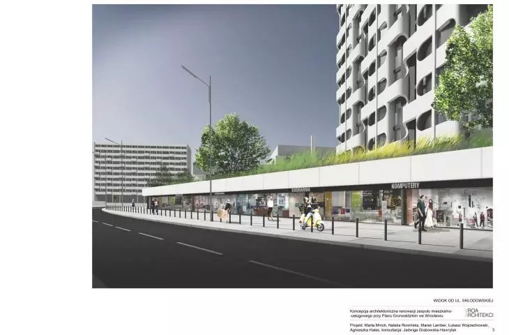 Architectural concept, view from Skłodowska Street