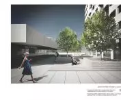 Architectural concept, view of the platform towards Nauczycielska Street