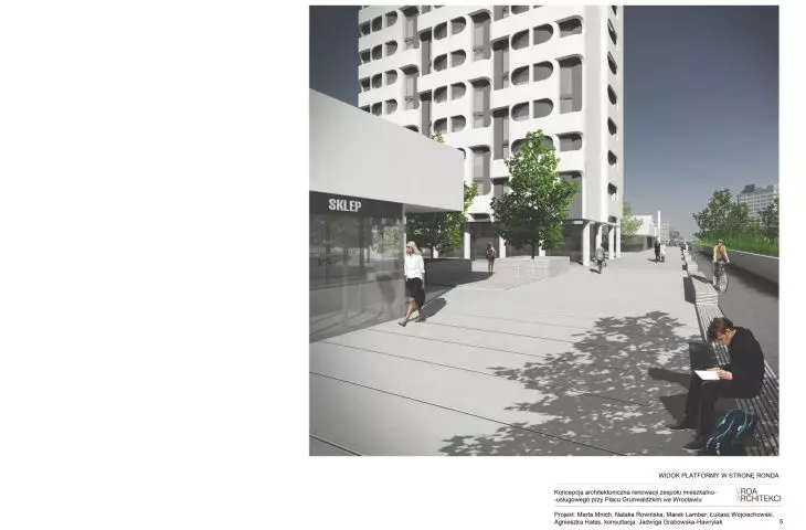 Architectural concept, view of the platform towards the Roundabout