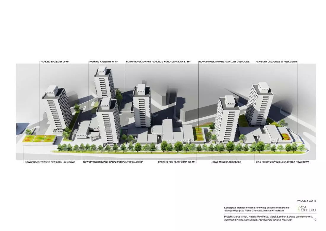 koncepcja
architektoniczna, widok z góry