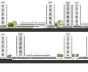 koncepcja architektoniczna, elewacje południowe i północne