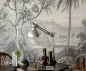 Decorative wallpaper in the study