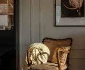 Chippendale style woven armchair