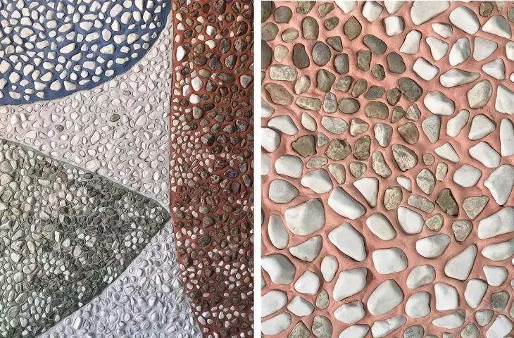 Mosaic referring to modernism in Unicorn ice cream shop