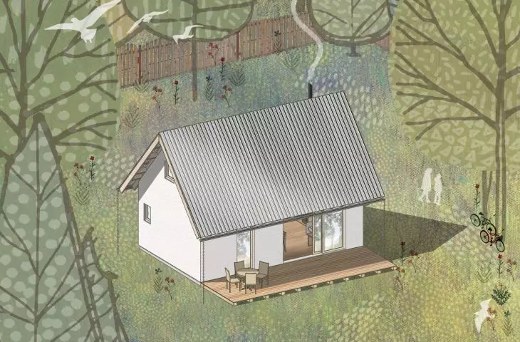 The house in Paplin is 35 square meters