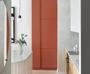 Kitchen with built-in refrigerator 