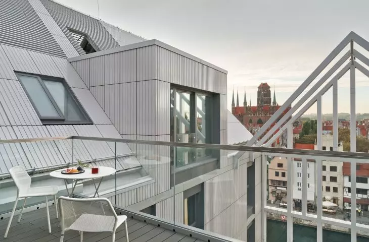 The apartment is located on the top floor of Granaria