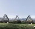 Podhale houses with a view of the Tatra Mountains