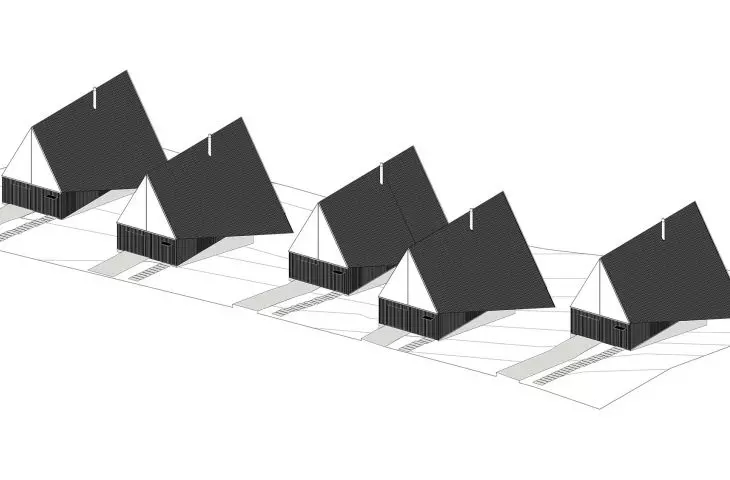 Podhale houses, axonometry