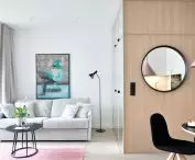 view of the kitchen and living room