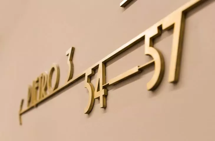 detail of apartment number markings