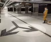 markings in the underground garage