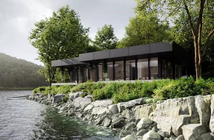 Organic Shelter z widokiem na jezioro