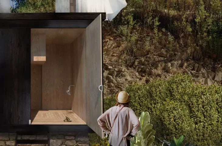 Vale De Moses Meditation Cabins Competition, designed by FALA architecture