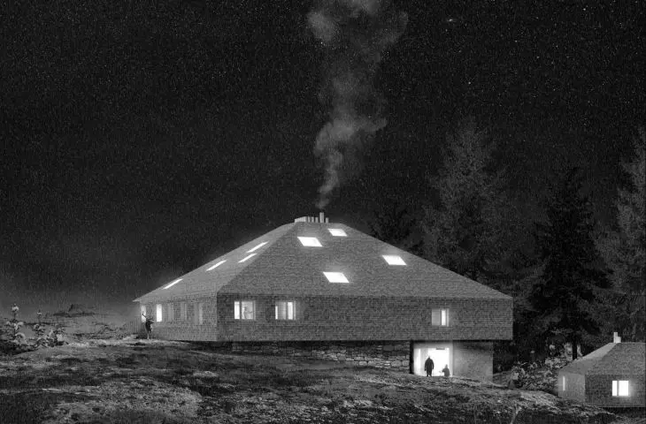 konkurs na Schronisko Górskie na Lubaniu, projekt: FALA architektura + Zofia Zuchowicz