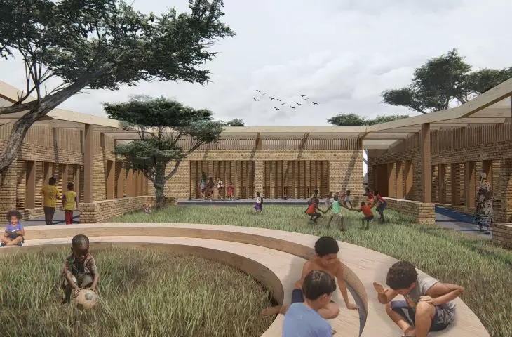 Mozambique school, courtyard