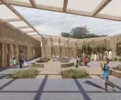 School in Mozambique, open courtyard