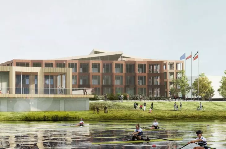 view of the facility from the river