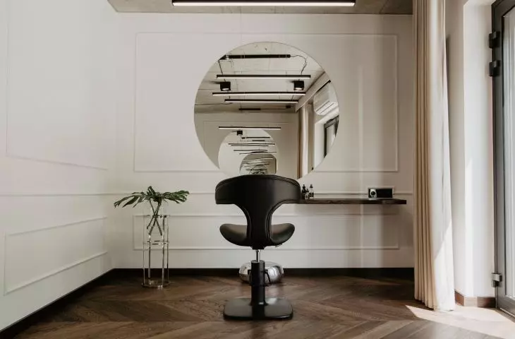 Bright part of the hair salon