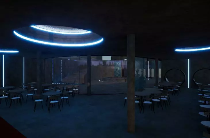 Wnętrze projektowanego centrum