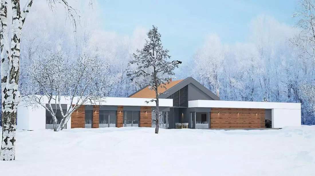 Widok ogólny na
część tylną domu w Łodzi