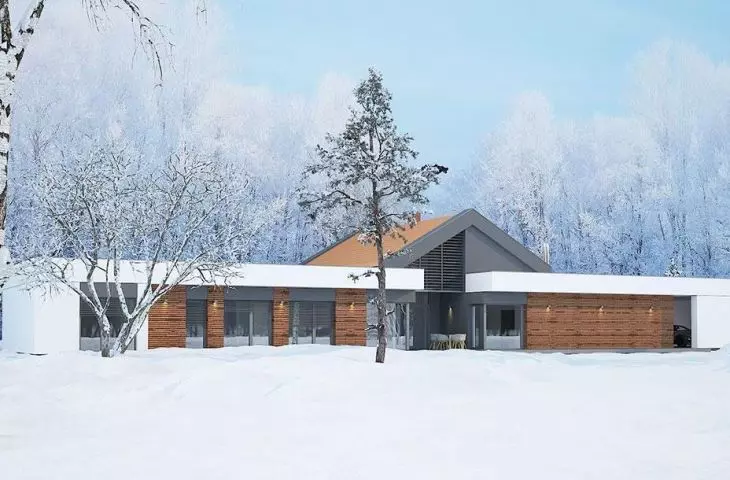 General view of the rear part of the house in Lodz, Poland
