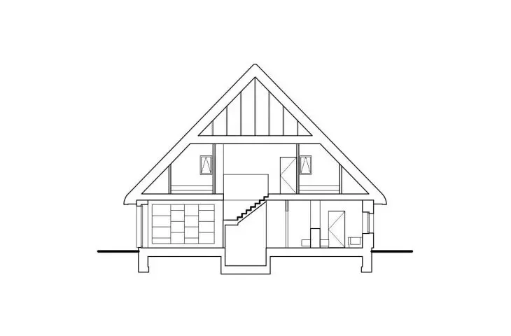Mushroom house, cross-section