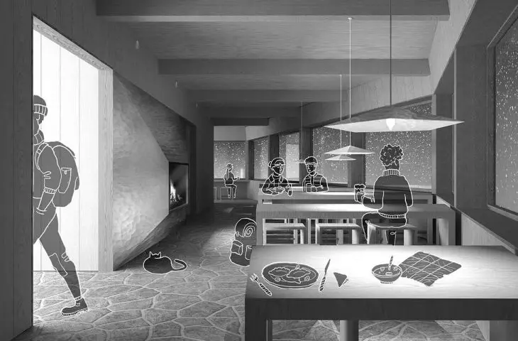 interior of the hostel