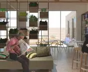 Inclusive housing estate for the elderly, interior visualization