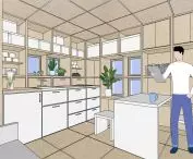 Modular Housing Unit, wizualizacja wnętrza