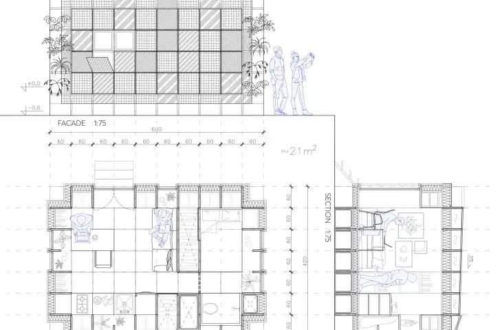 Modular Housing Unit, rzut
