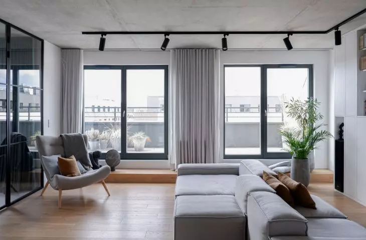 double-sided modular sofa gives the possibility of variable arrangement of the living room