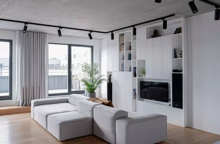 double-sided sofa in the living room