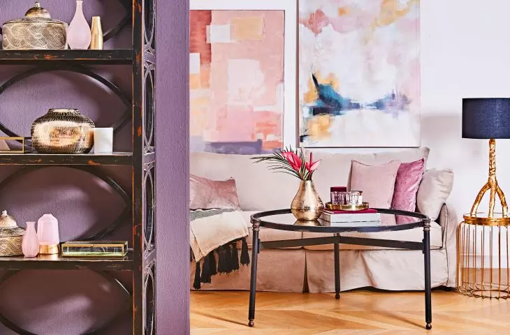 Interior full of color and gold accents