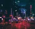 Widok na jedną z dzielnic Night City