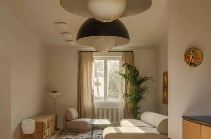 view from the dining room to the living room